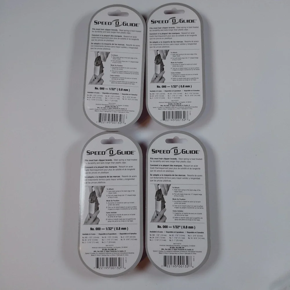 4 SPEED O GUIDE Universal Attachment Comb Clipper Guards Size OOO  1/32
